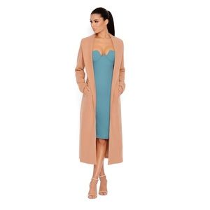 OH POLLY LONGLINE LAPEL CAMEL COAT
